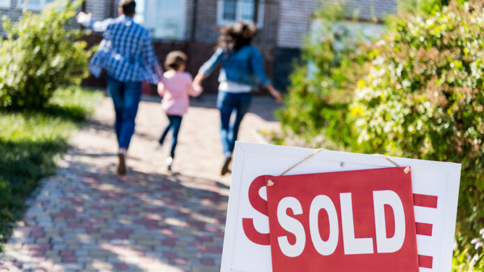 family running to new house home sold housing home prices